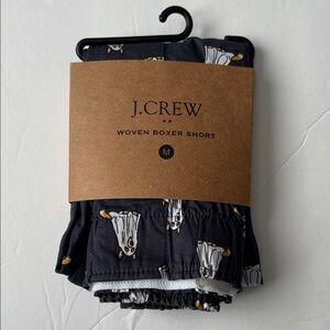 J. Crew woven Boxer Shorts with Dog Pattern 100 💯 cotton. Dark grey